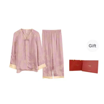 JINSANT Pajama Set Women's Gift Box Set Purple Jade Gold Dream
