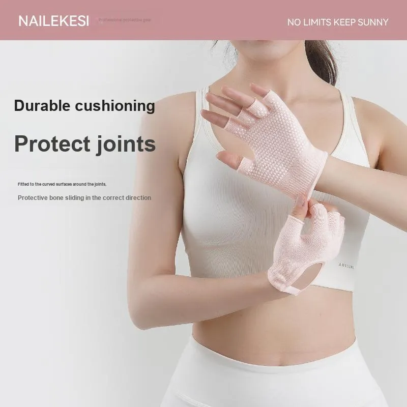 NAILEKESI Weightlifting Belts / Gym Gloves Protective Palm Slip Resistant 1 Pair Adults-5