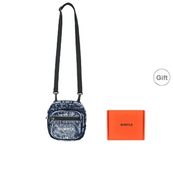 Subtle Cotton Shoulder Bag Crossbody Bag Unisex Nebula Black/Berry Blue