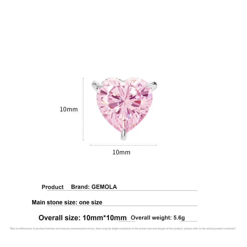 GEMOLA Synthetic Cubic Zirconia Stud Earrings Women's-3