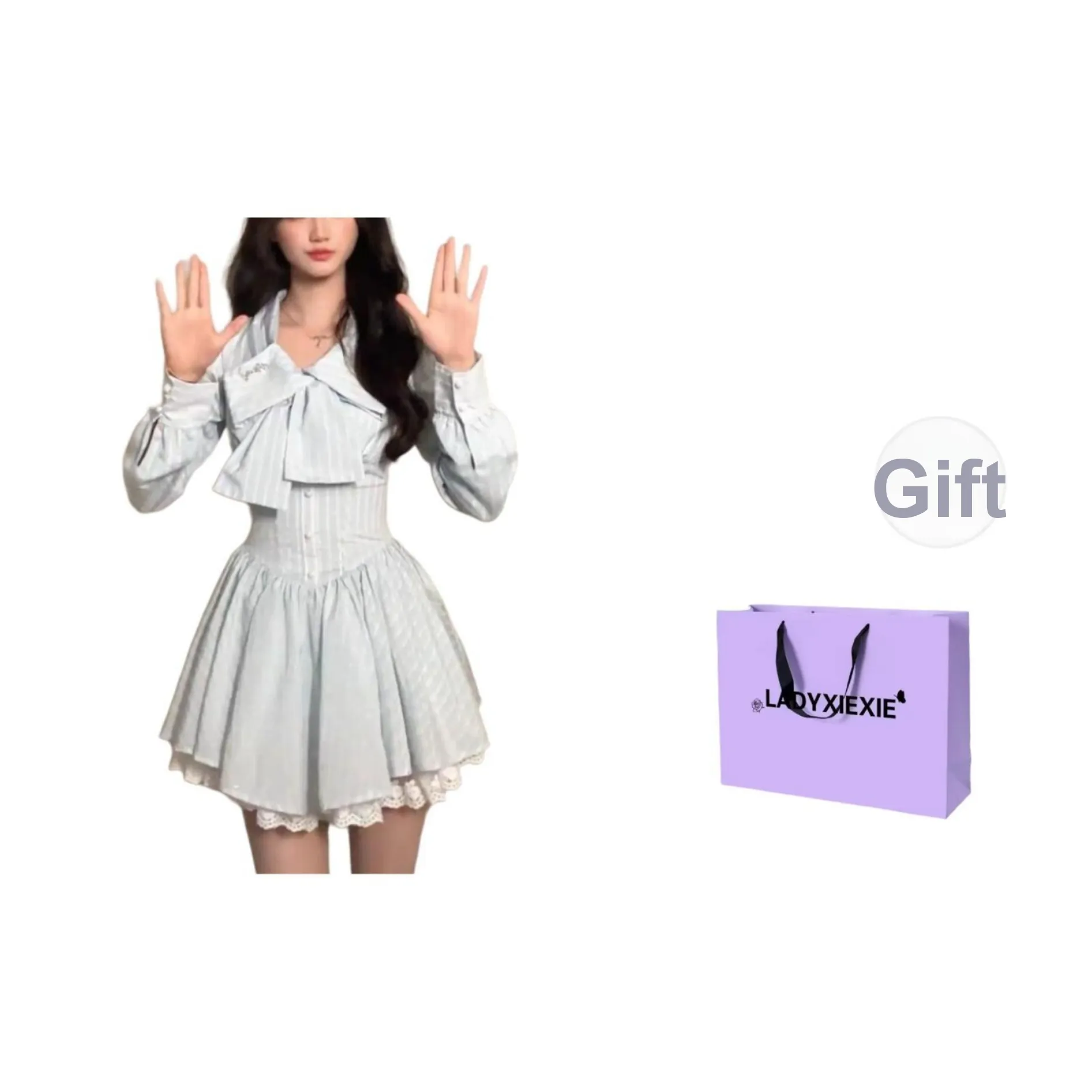 LADYXIEXIE Длинное платье с длинными рукавами женское