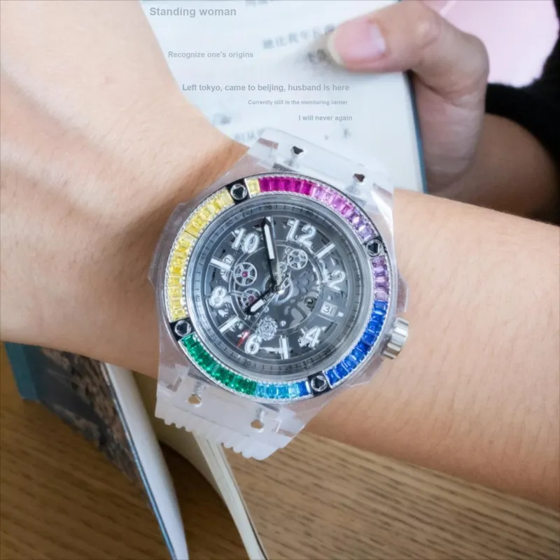 HANBORO Automatic Mechanical Movement Watch Unisex Mother-of-Pearl Color Watch Dial HBR982-CB-7