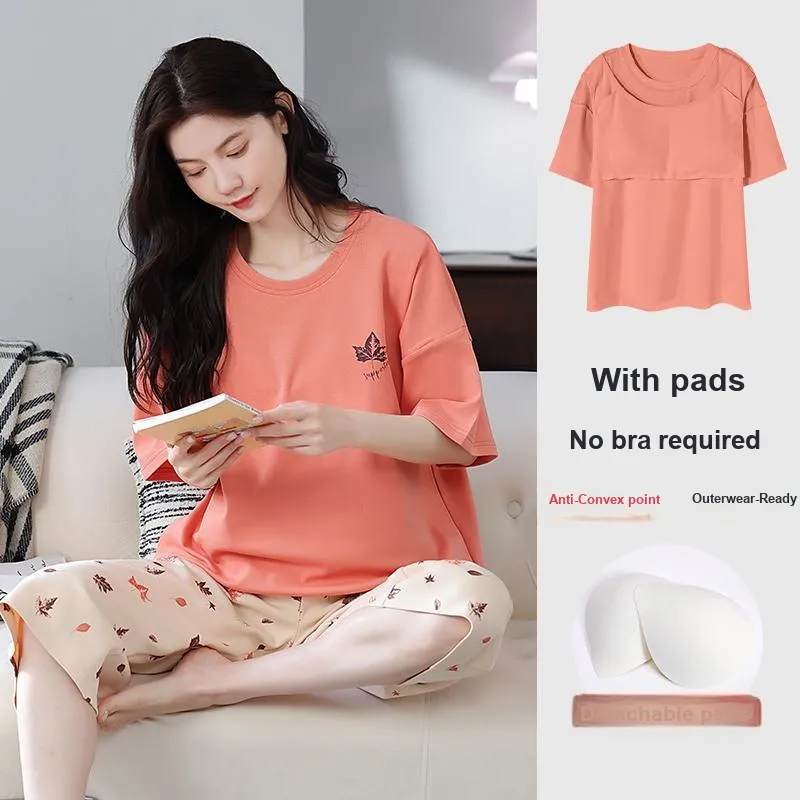 FENTENGCARE Pajama Set Women's Coral-5