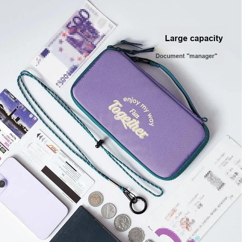 M Square Polyester ID Wallet Card Holder Passport Storage Bag Unisex Multicolor-2
