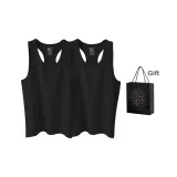 2 Pack (Black+Black) 100% cotton Moisture-Wicking/Crew Neck Design/Fitted Fit