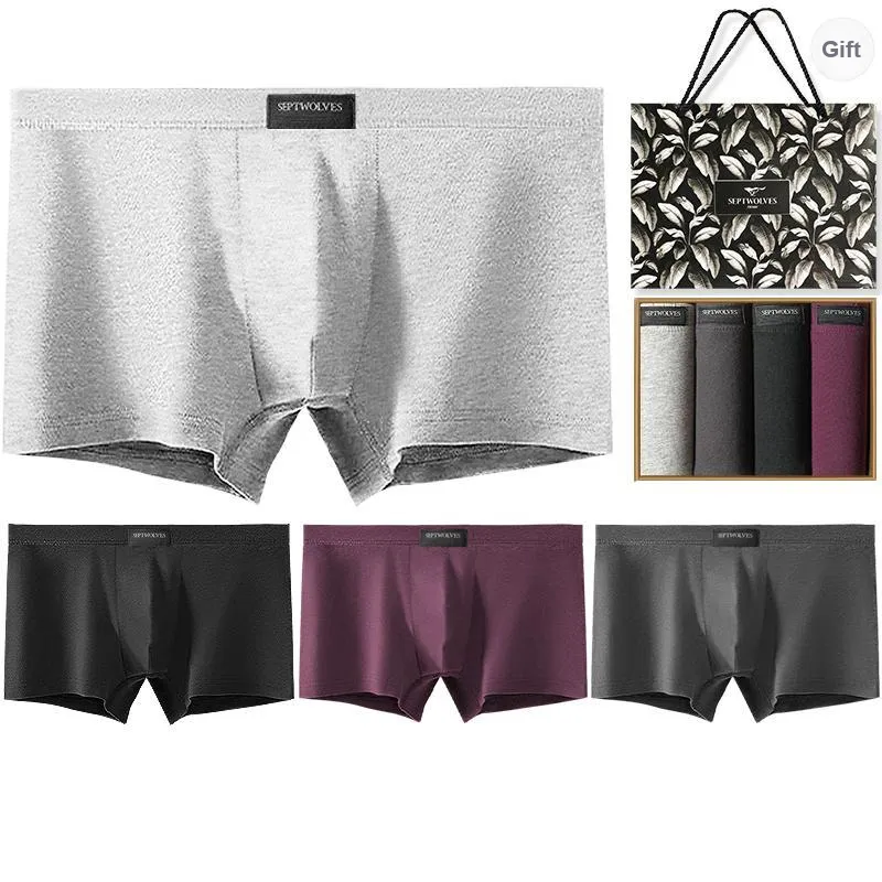SEPTWOLVES Underpants Men's 4 Piece Gift Box Set+Shopping Bag-10