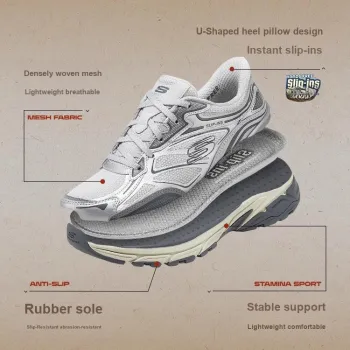 Skechers Low Top Chunky Sneakers Women's Silver