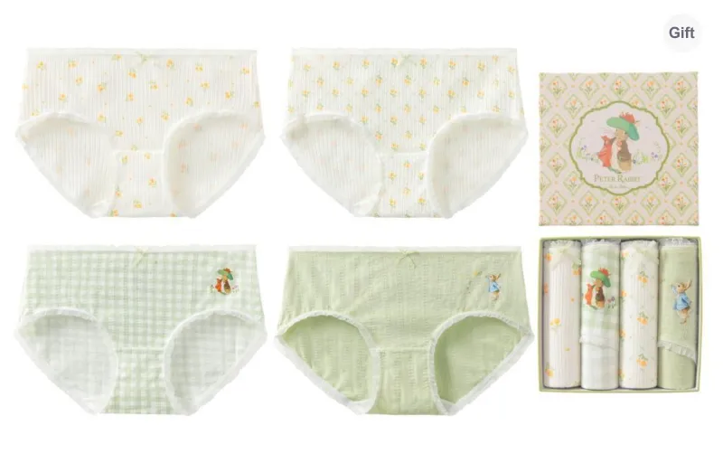 Caramella x Peter Rabbit/, Underwear Gift Box Women's 4 Pack Mixed Color-11