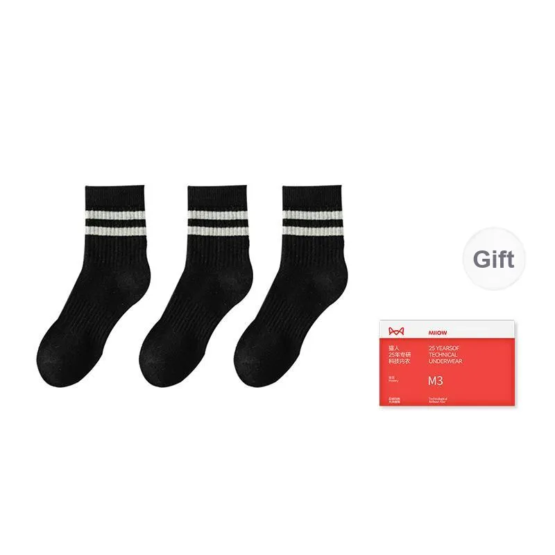 MIIOW Mid Calf Socks Women's 3 Pack-11