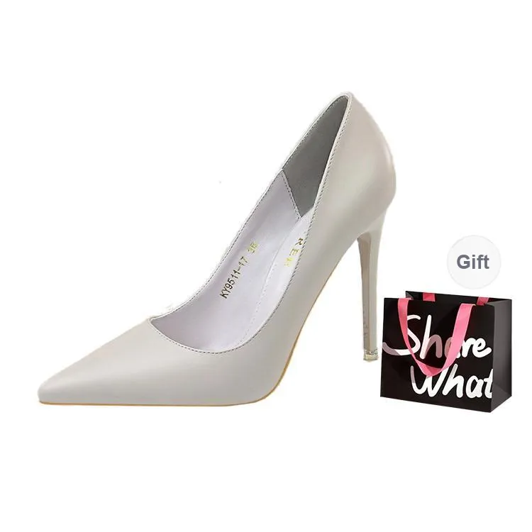 BIGTREE High Heels Women's Black/White/Pink/Gray-15