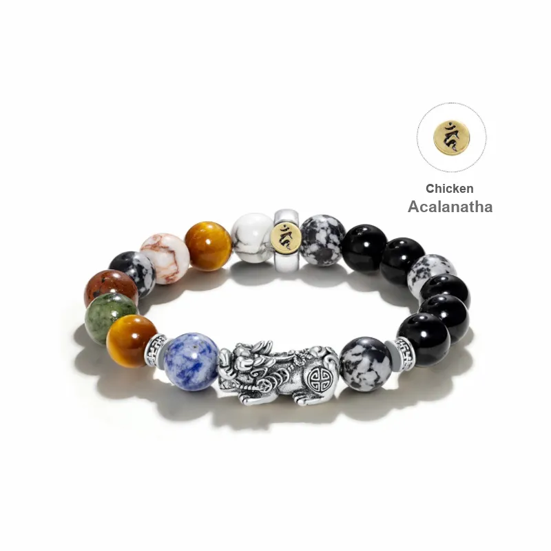 TANGSHU Map Stone Wealth And Good Luck Beaded Bracelet Unisex-35