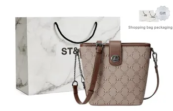 ST&SAT Pvc Shoulder Bag Crossbody Bag Bucket Bag Chain Bag Medium Size Women's Coffee