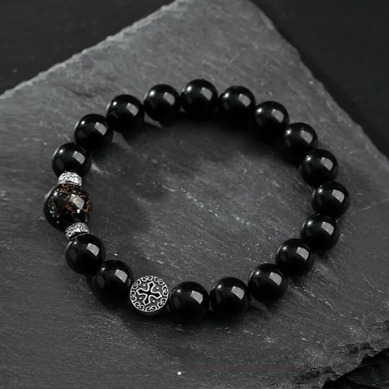 PINK U Obsidian Bracelets Men's-1