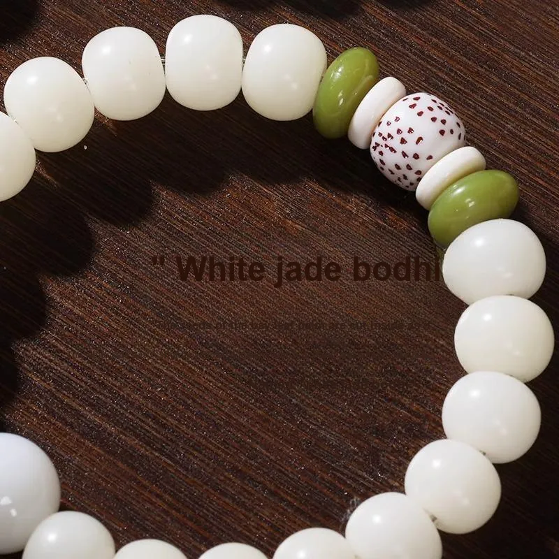 JIUHUASHAN White Jade Bodhi Bracelets Unisex-6