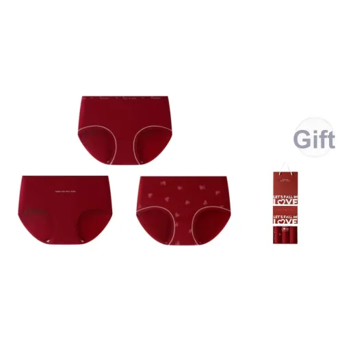 Qiao Ni Tong Нижнее белье Женское Коробка 3 пачки Китай Красный