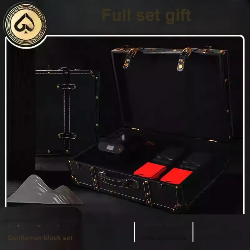 GPPOKER High End Gift Box Set With Egg Throwing Gold Medal Card Dispenser Includes Tablecloth Card Poker Cards-3