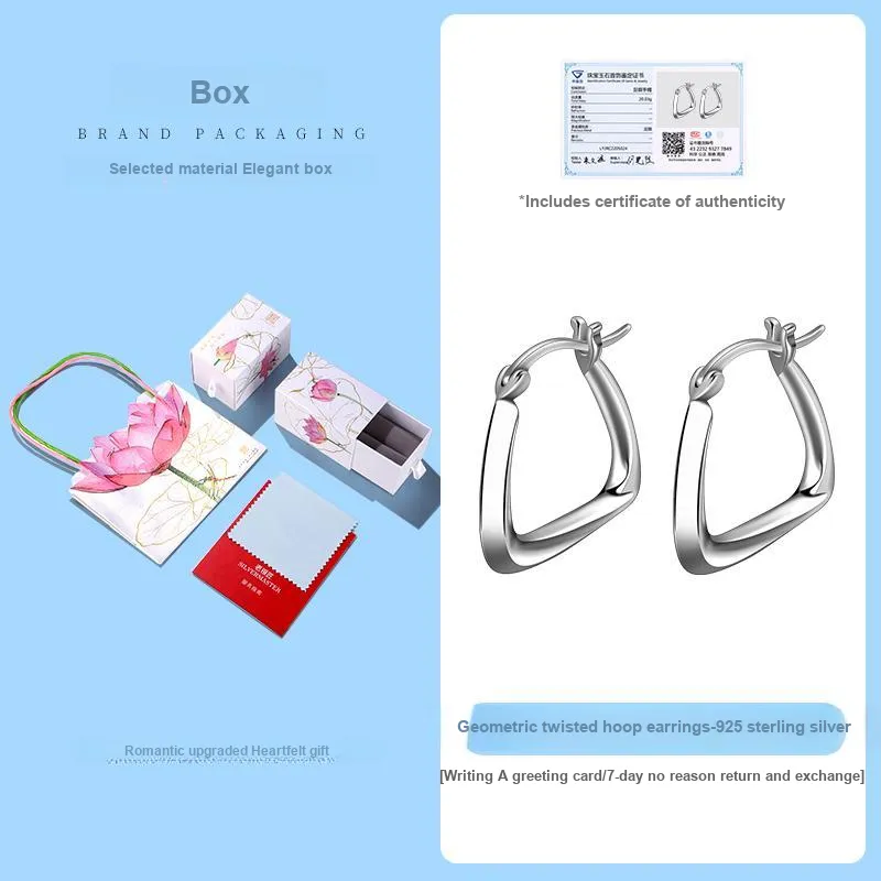 LAOYINJIANG S925 Silver Sterling Silver Hoop Earrings Women's-2