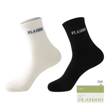 PLANDOO Mid Calf Socks Men's Shopping Bag 2 Pack