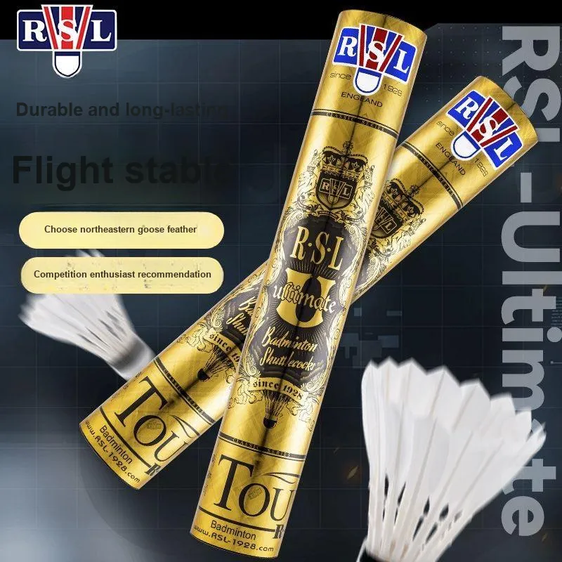 RSL 12 Pack Goose Feather Big Board Duck Feather Shuttlecocks-3