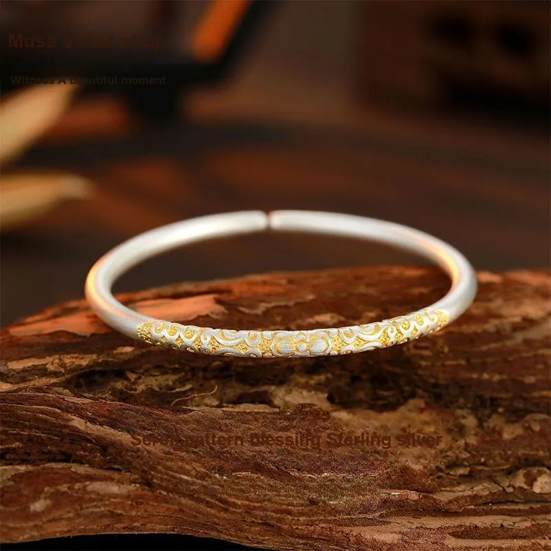 MIAOYINGE 999 Fine Silver Bangles Women's-2