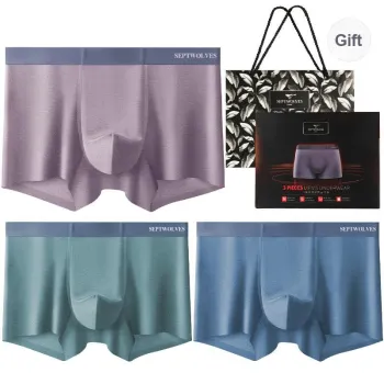 SEPTWOLVES Underwear Gift Box Men's 3 Pack Gift Box Set+Shopping Bag