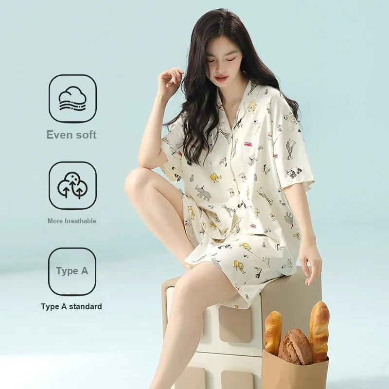 XIAFENYAN Pajama Set Women's Apricot-3