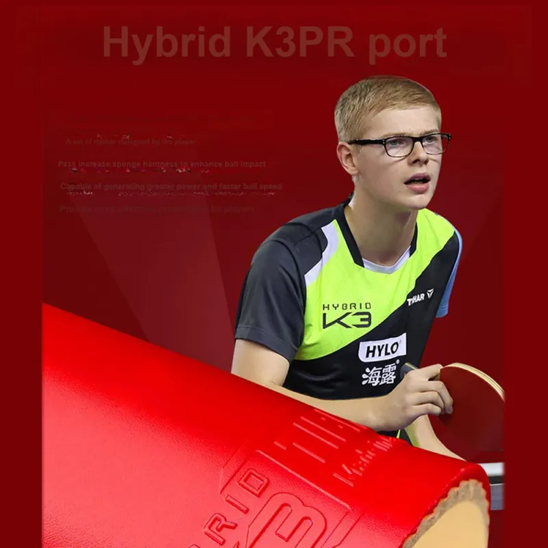 TIBHAR Hybrid K3 Table Tennis Rubber Sponge Inverted Rubber Quick Attack Compatibility Advanced Model, Adults Red-1