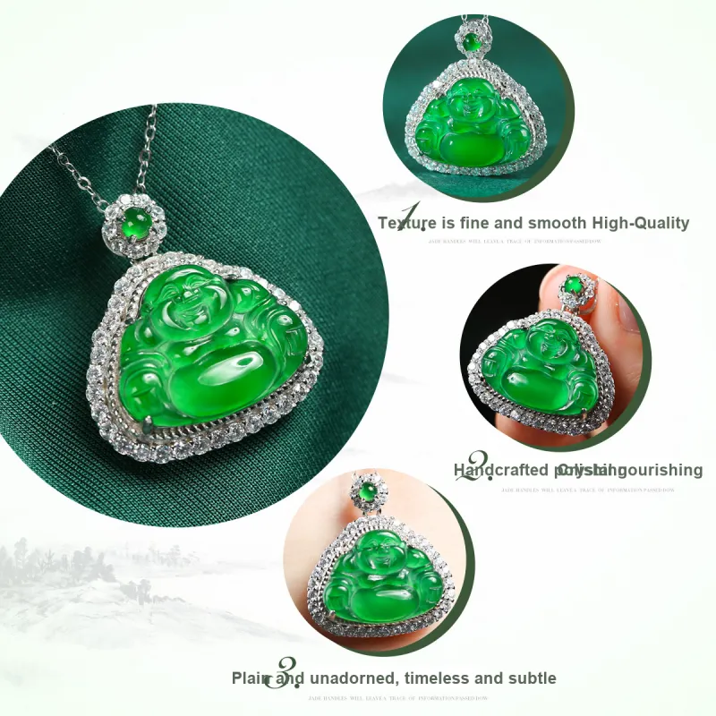 PEARL QUEEN Glutinous Jade Jadeite Necklaces Unisex-2