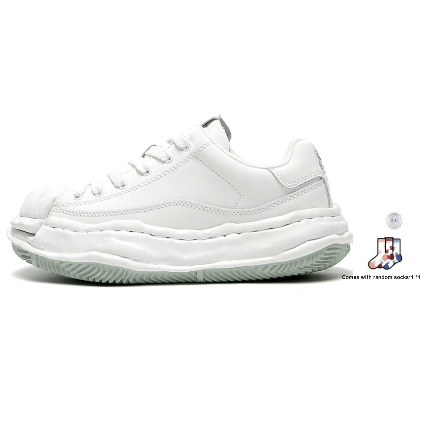 BUFFALO BOUND Anti Slip Wear Resistant Low Top Skateboard shoes stampa Unisex White