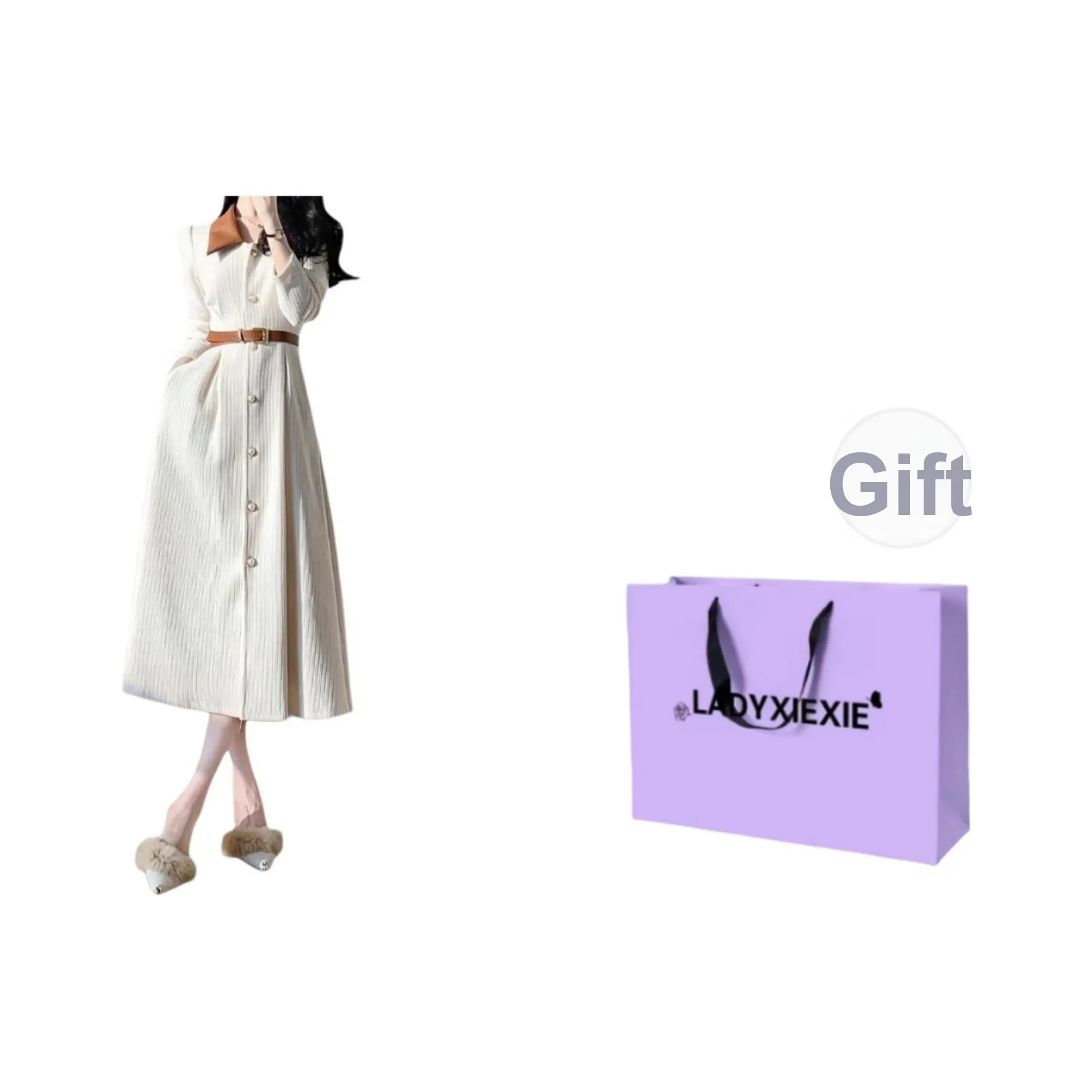 LADYXIEXIE Длинное платье с длинными рукавами женское