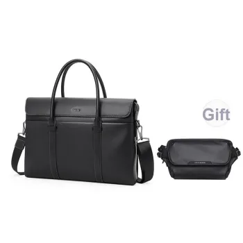 POLO Top Grain Cow Leather Men's Crossbody Bag Briefcase Tubas Men's Black