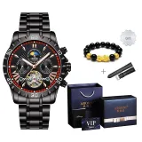 Black Case Black Dial Red Bezel[High Blue Box+Chinese Auspicious Animal Beaded Bracelet+Strap]
