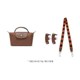 브라운 실버톤 버클 94cm (톱 그레인 가죽+캔버스 소재) + [아니오 펀칭 처리] 세트