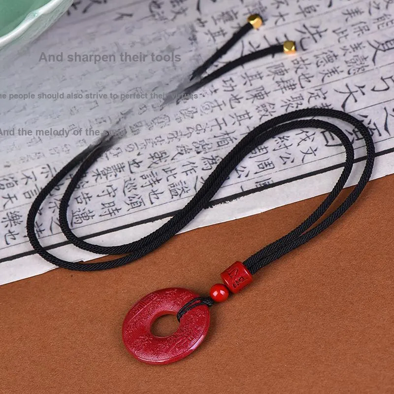 Stone On The Line Cinnabar Pendants Unisex-4