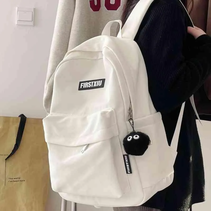 Tonlion Nylon Backpack Regular Unisex White-1
