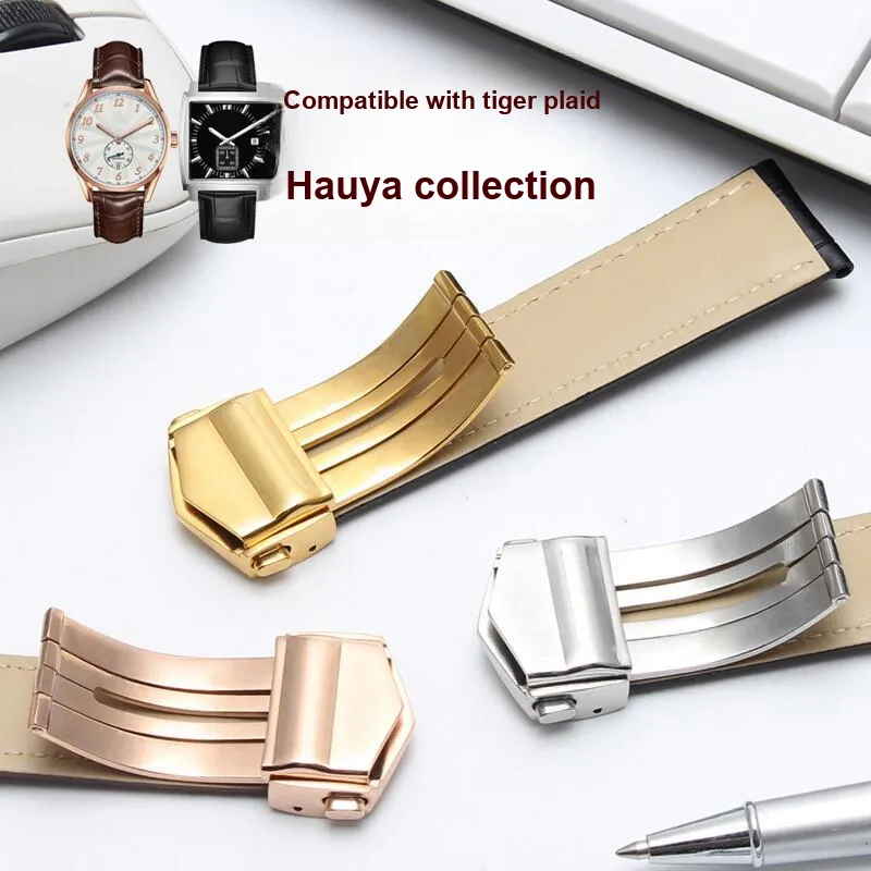 FUDIEN TAG Heuer Compatibility Watch Band 195mm Cowhide Leather Material-5
