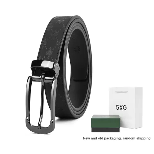 GXG Leather Belts Men Black