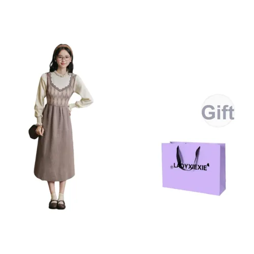 LADYXIEXIE Длинное платье с длинными рукавами женское