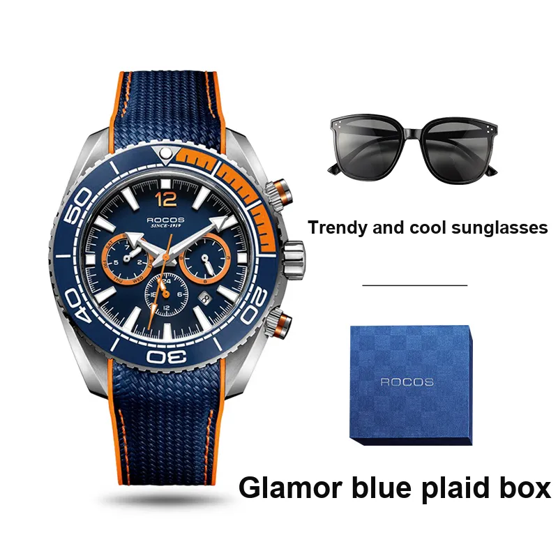 ROCOS Wind Style Collection Automatic Mechanical Movement Silicone Strap Watch Men's Watches Silver Dial-1