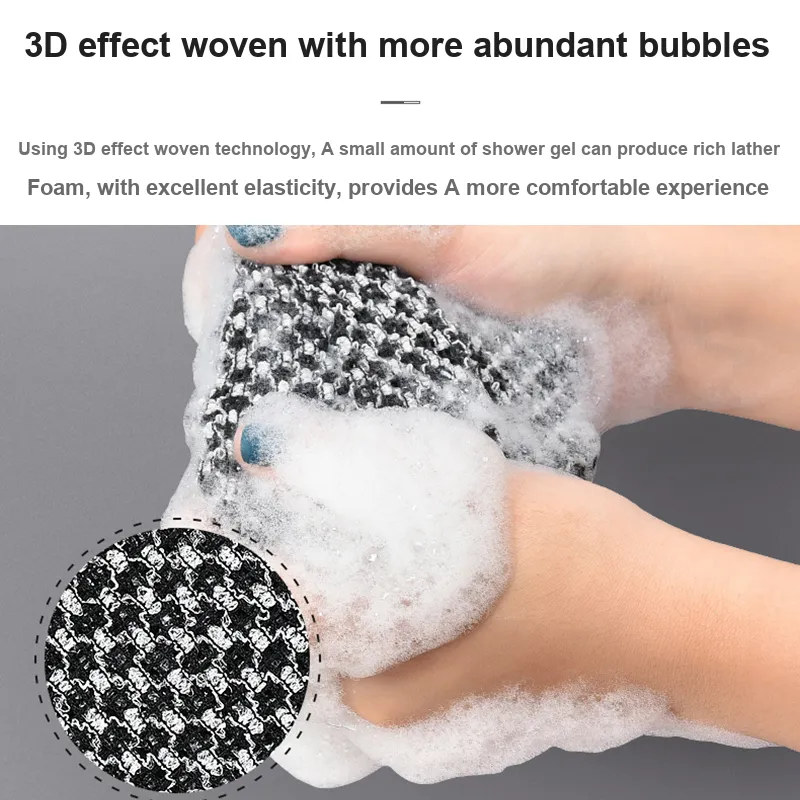 JIAOXUEFEI Coarse Sand Long And Thick Back Scrubber Towel With Activated Carbon For Deep Cleaning And Exfoliation-2
