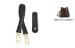 Black 37cm Portable Shoulder Strap+Black Pressure-Relieving Shoulder Pads Set
