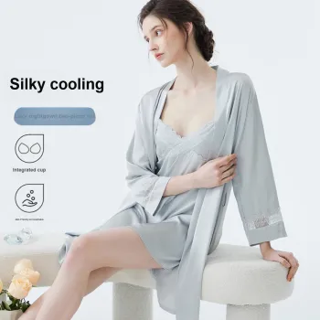 Ordifen Pajama Set Thin, Breathable, Comfortable Outerwear Ready Loungewear Women's 2 Pack Haze Blue