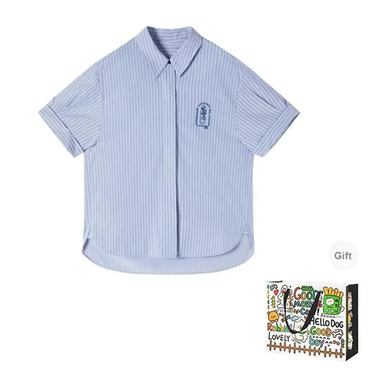 HAPG Shirts Women's Blue Shopping Bag Included-0