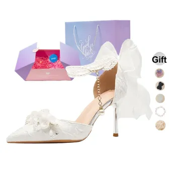 NTOZE Slim Heel High Heels Women's White