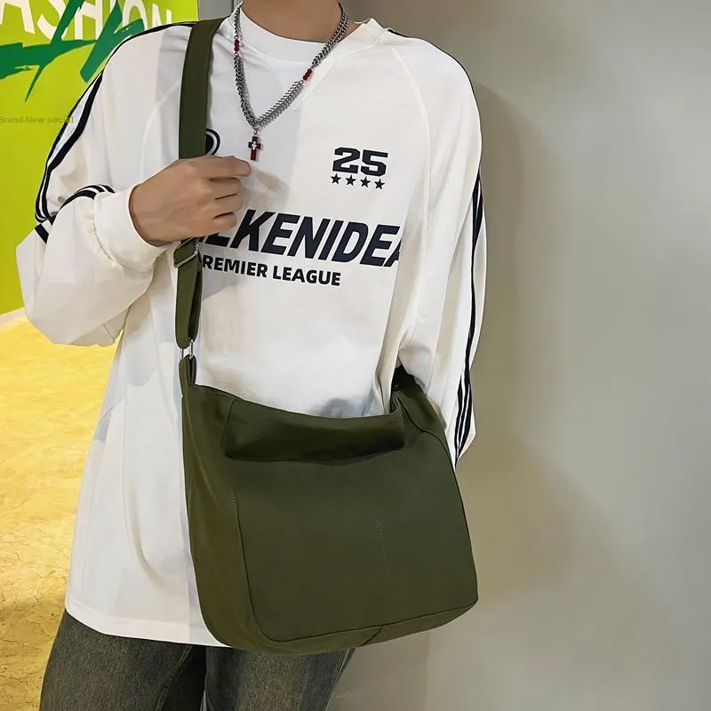 Deli Bear Canvas Shoulder Bag Tote Bag Shopping Bag Regular Unisex Black/White/Green/Brown-3