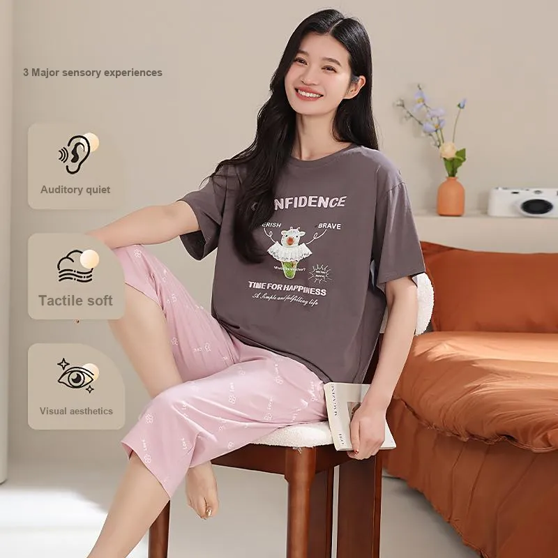 XIAFENYAN Pajama Set Women's Brown-1