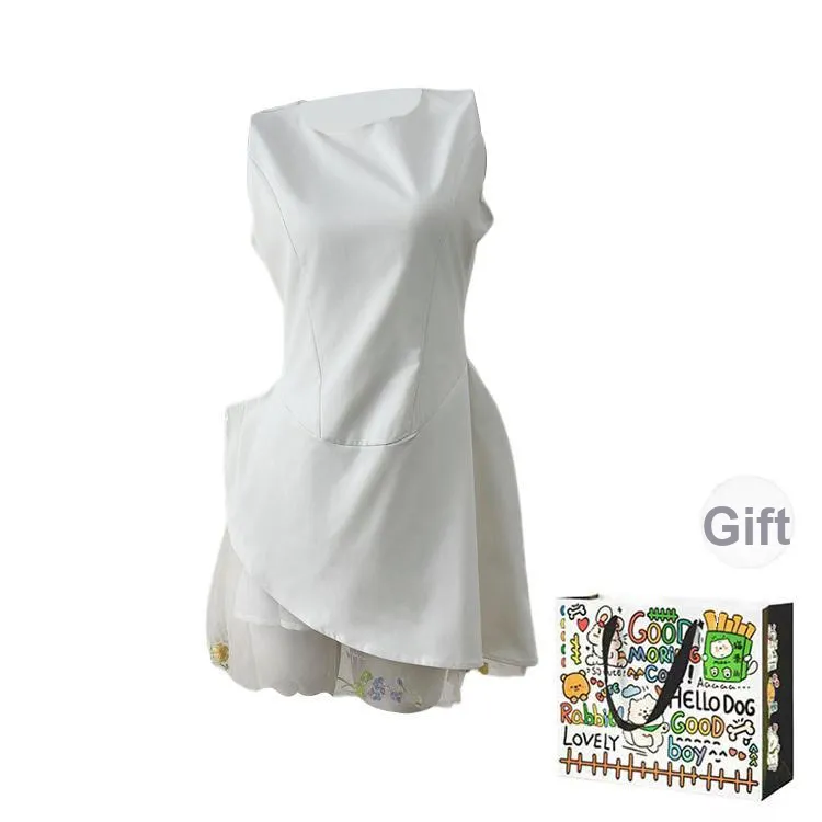 PZHK Sleeveless Dresses Women's White Shopping Bag-0