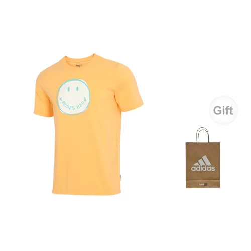 Adidas T-Shirts Unisex Orange-Yellow Short-Sleeved+Gift Bag