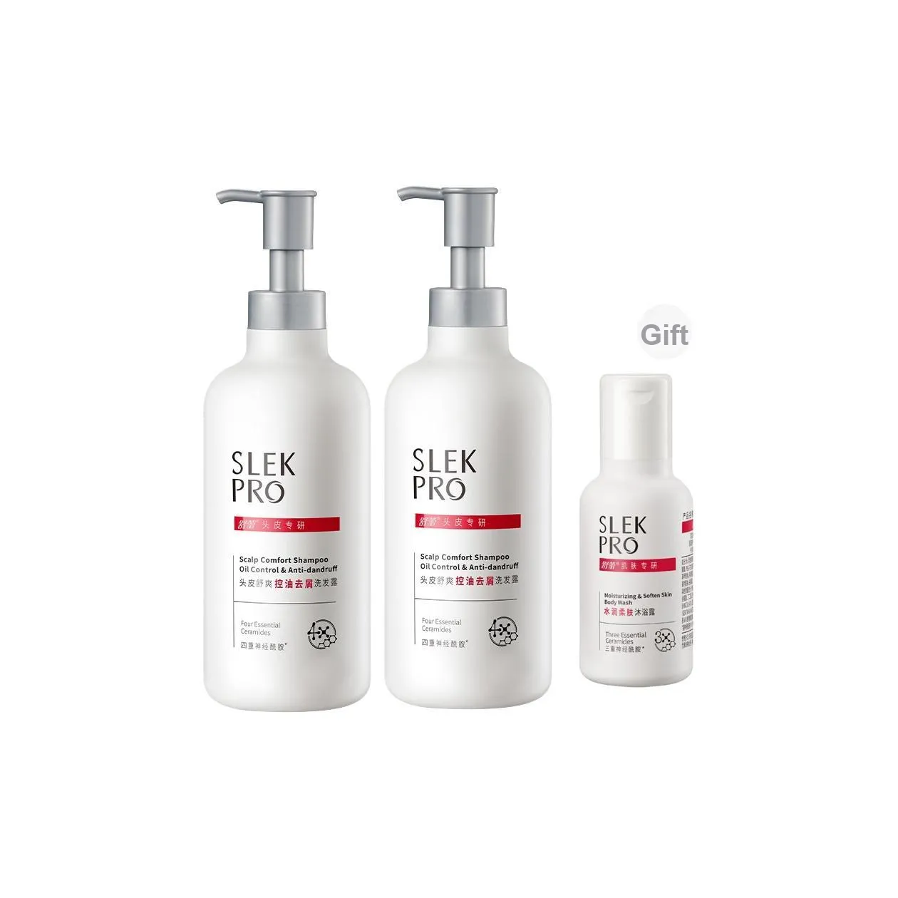 Slek Scalp Освежающий и Контроль Жирности Шампунь Контроль Пушистости Лечение Перхоти Глубокая Очистка 300 мл 300 мл*2