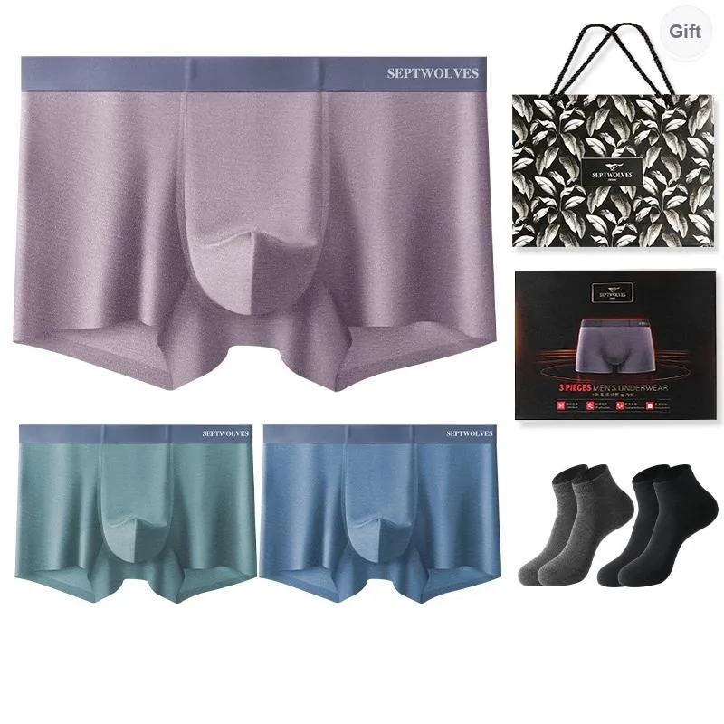 SEPTWOLVES Boxer Shorts Men's Gift Box Set+Shopping Bag-11